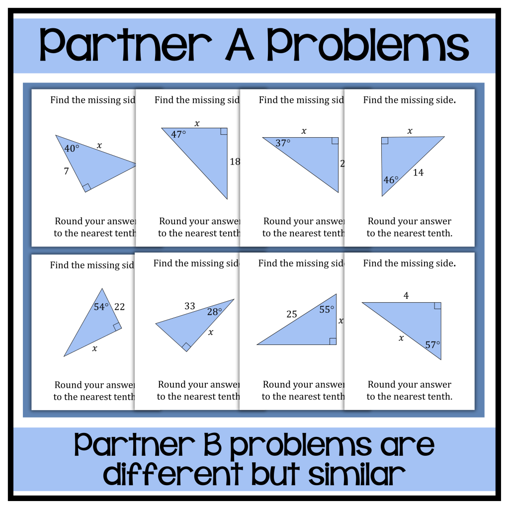 Trig Ratios in Right Triangles Digital Partner Activity - Made By Teachers