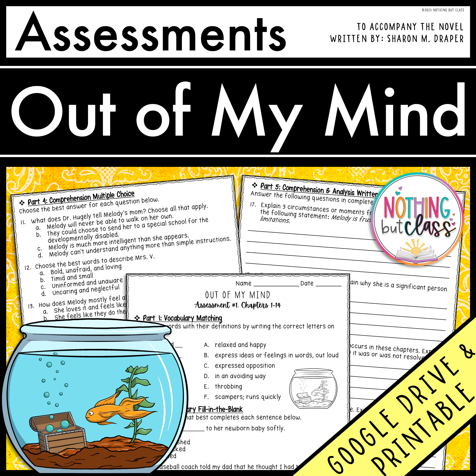 Out of My Mind - Tests | Quizzes | Assessments