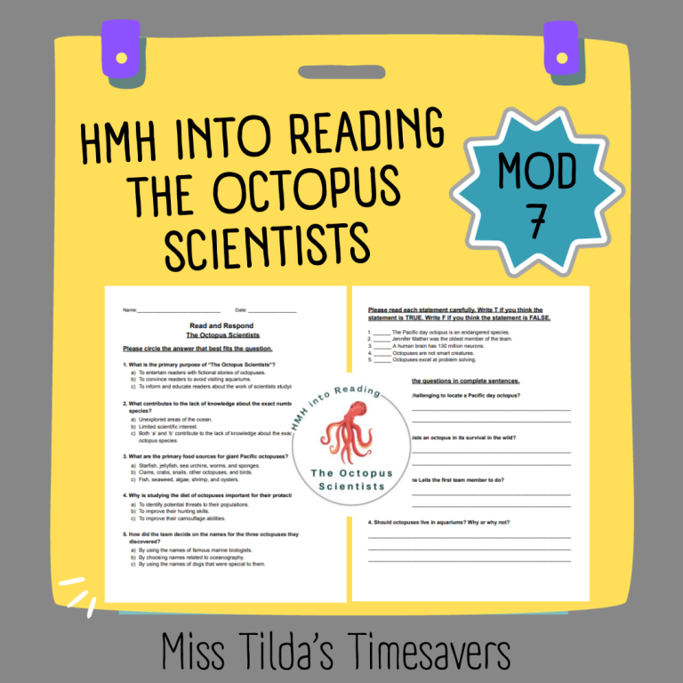 The Octopus Scientists - Grade 6 HMH into Reading - Made By Teachers
