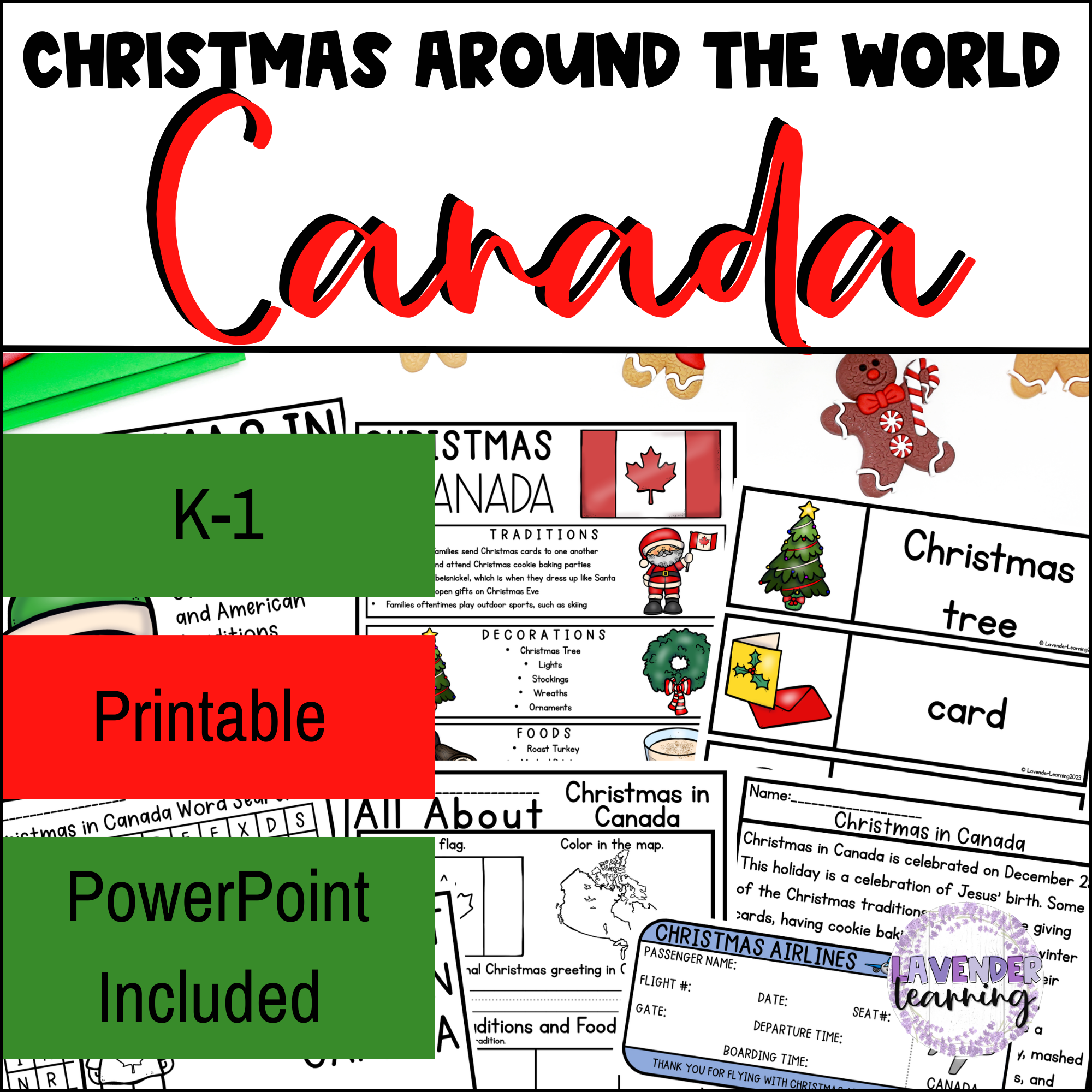 Christmas in Canada PowerPoint & Worksheets - Christmas Around the World Canada