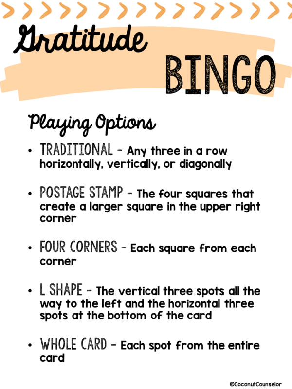 Gratitude Bingo Game - Made By Teachers