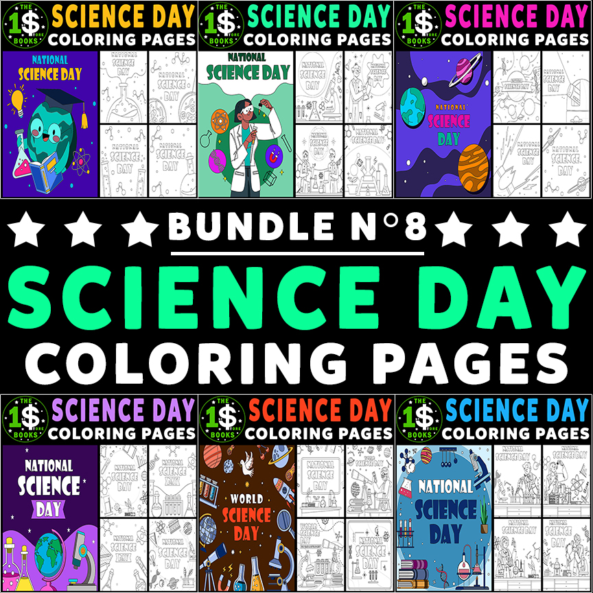 World Science Day Coloring Book Bundle N° 8 – 42 Sheets