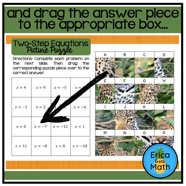 Solving Two-Step Equations Digital Activity Picture Puzzle - Made By ...