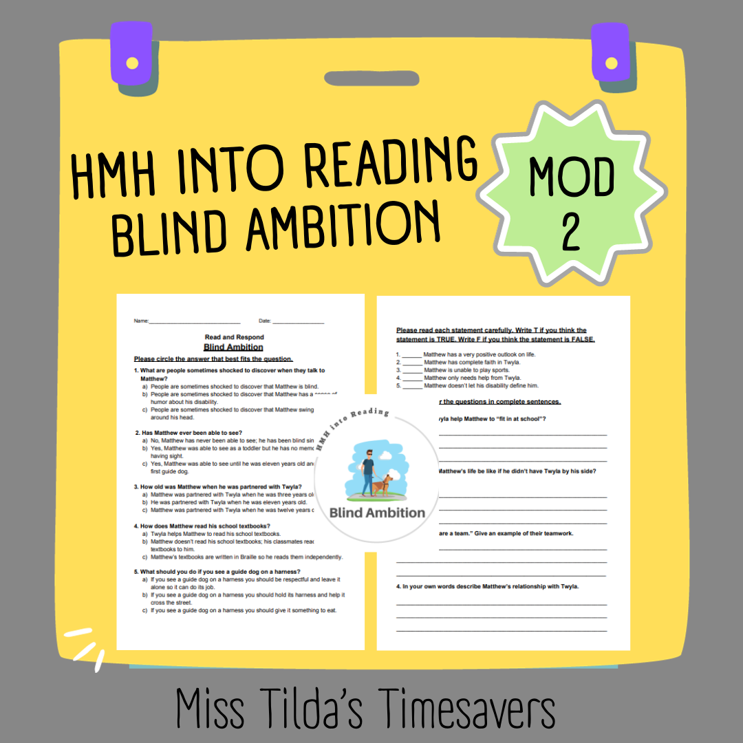 Blind Ambition - Grade 4 HMH Into Reading (Module 2)