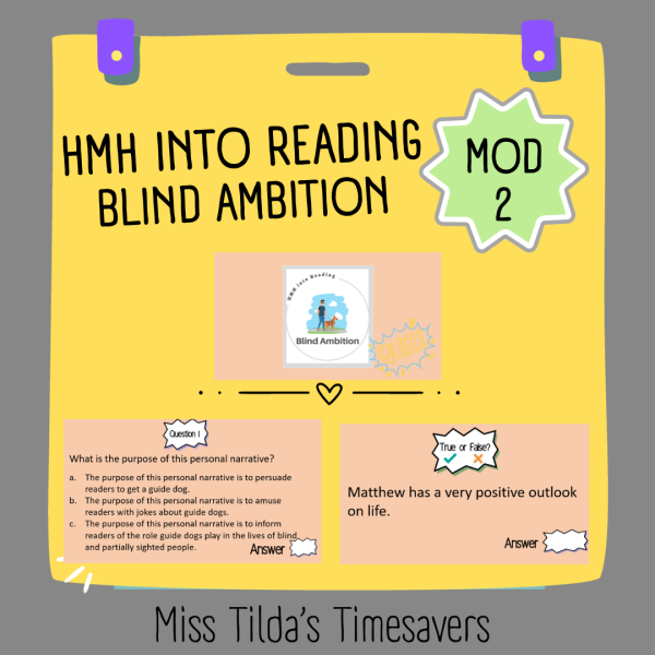 Blind Ambition Quiz - Grade 4 HMH into Reading - Made By Teachers