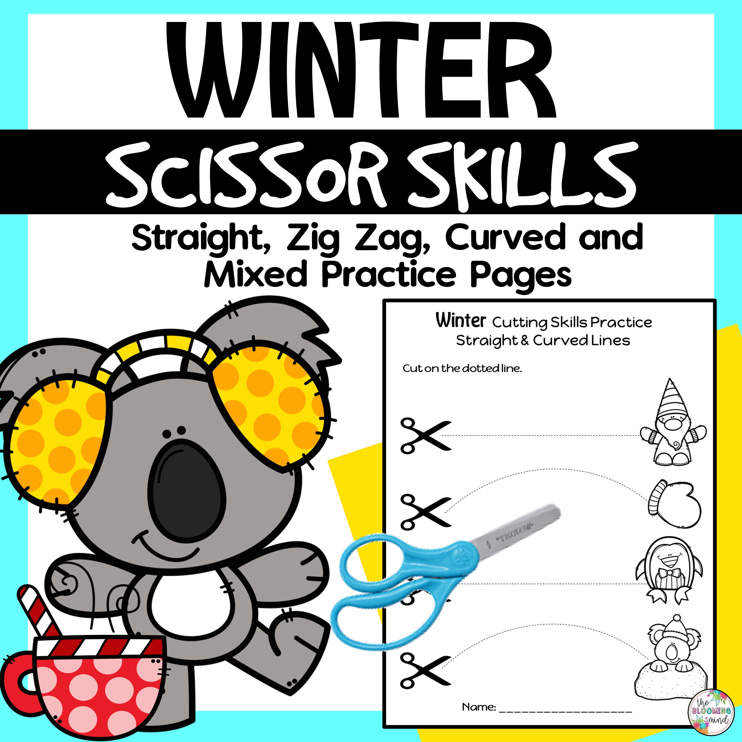 Winter Cutting Practice Scissor Skill Worksheets