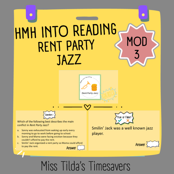 Rent Party Jazz Quiz - Grade 4 HMH into Reading - Made By Teachers