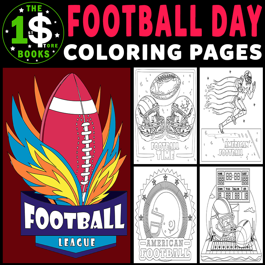 American Football Day Coloring Pages | 5 November Holiday Coloring Sheets