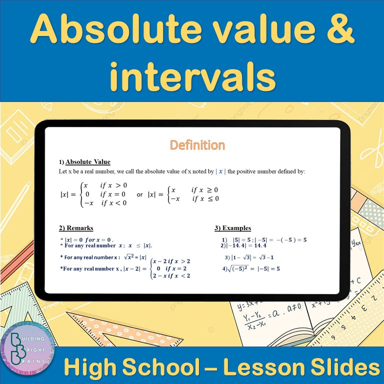 Absolute value and intervals | High School Math PowerPoint Lesson Slides