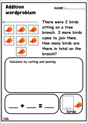Math Practice Addition and Subtraction Word Problems Cut and Paste ...