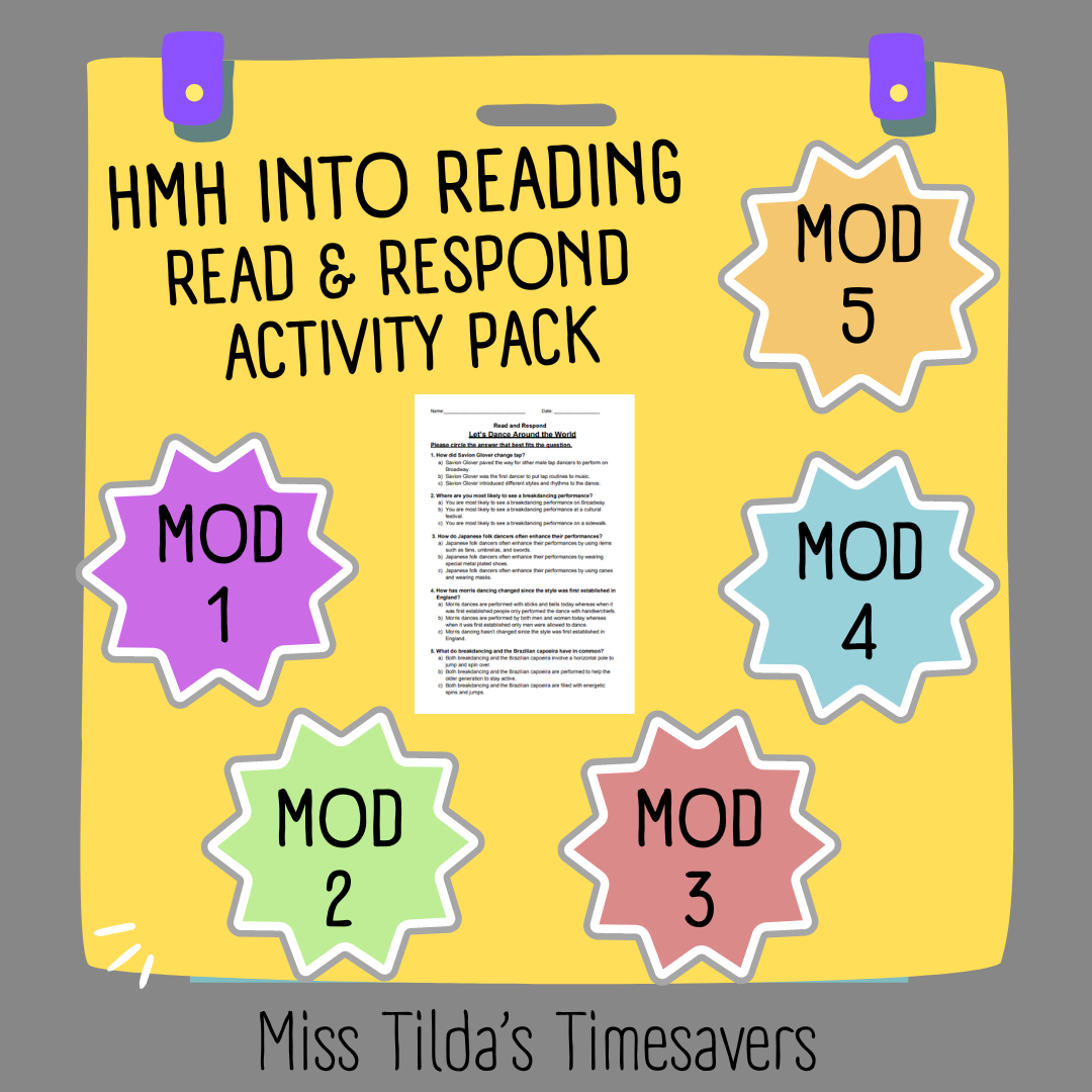 Grade 4 HMH Into Reading (Modules 1-5) - Read and Respond Activity Pack