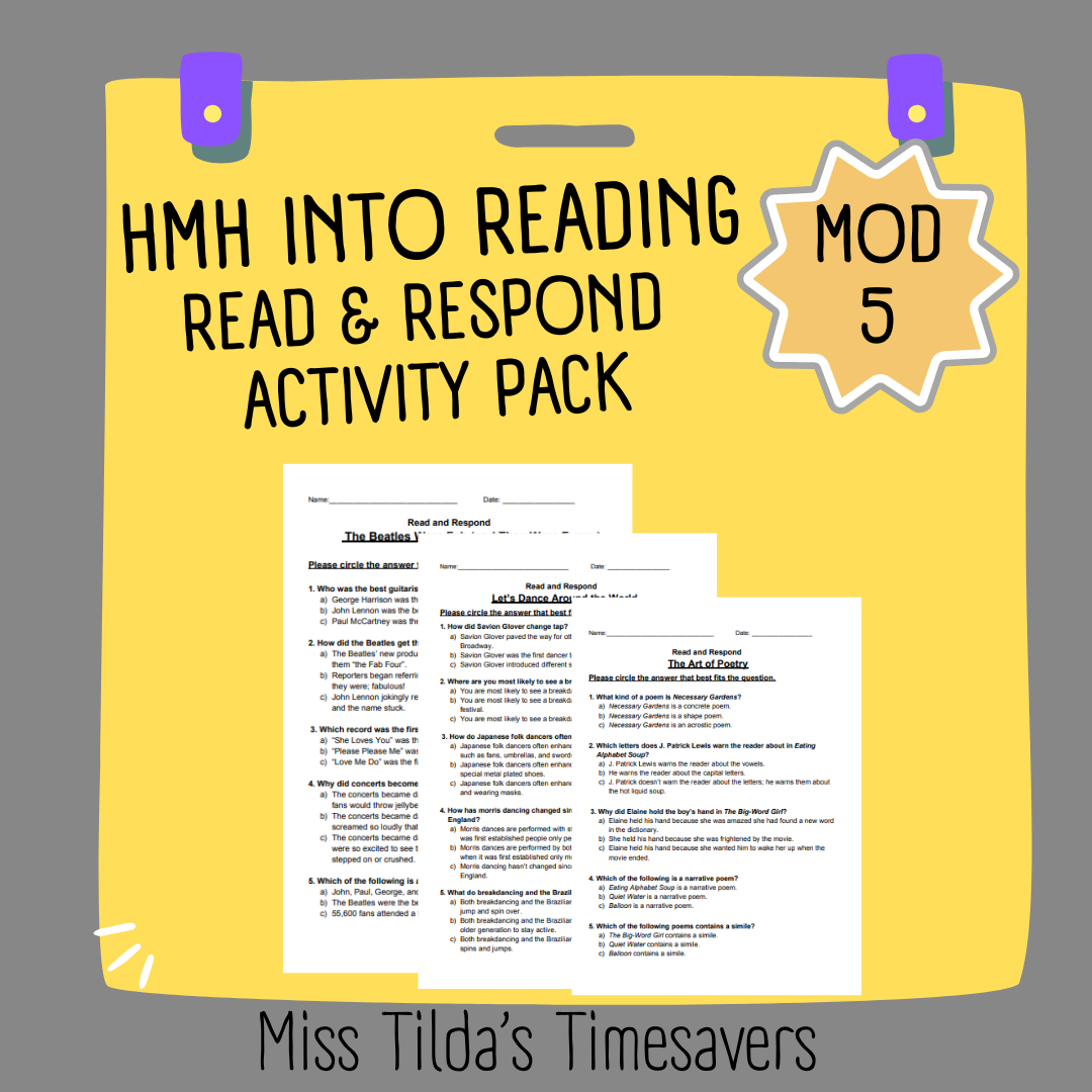 Read and Respond Activity Pack - Grade 4 HMH Into
