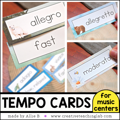 Tempo Matching Cards for Music Centers | Elementary Tempo Posters for ...