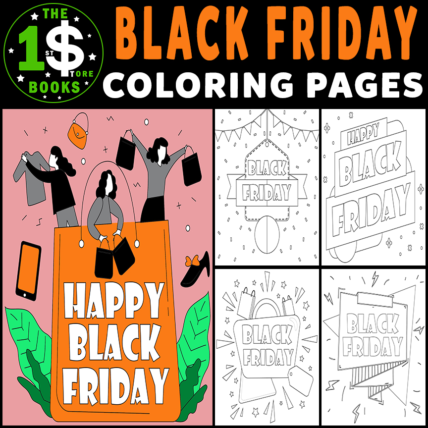 Black Friday Coloring Pages | Black Friday Deals Coloring Sheets
