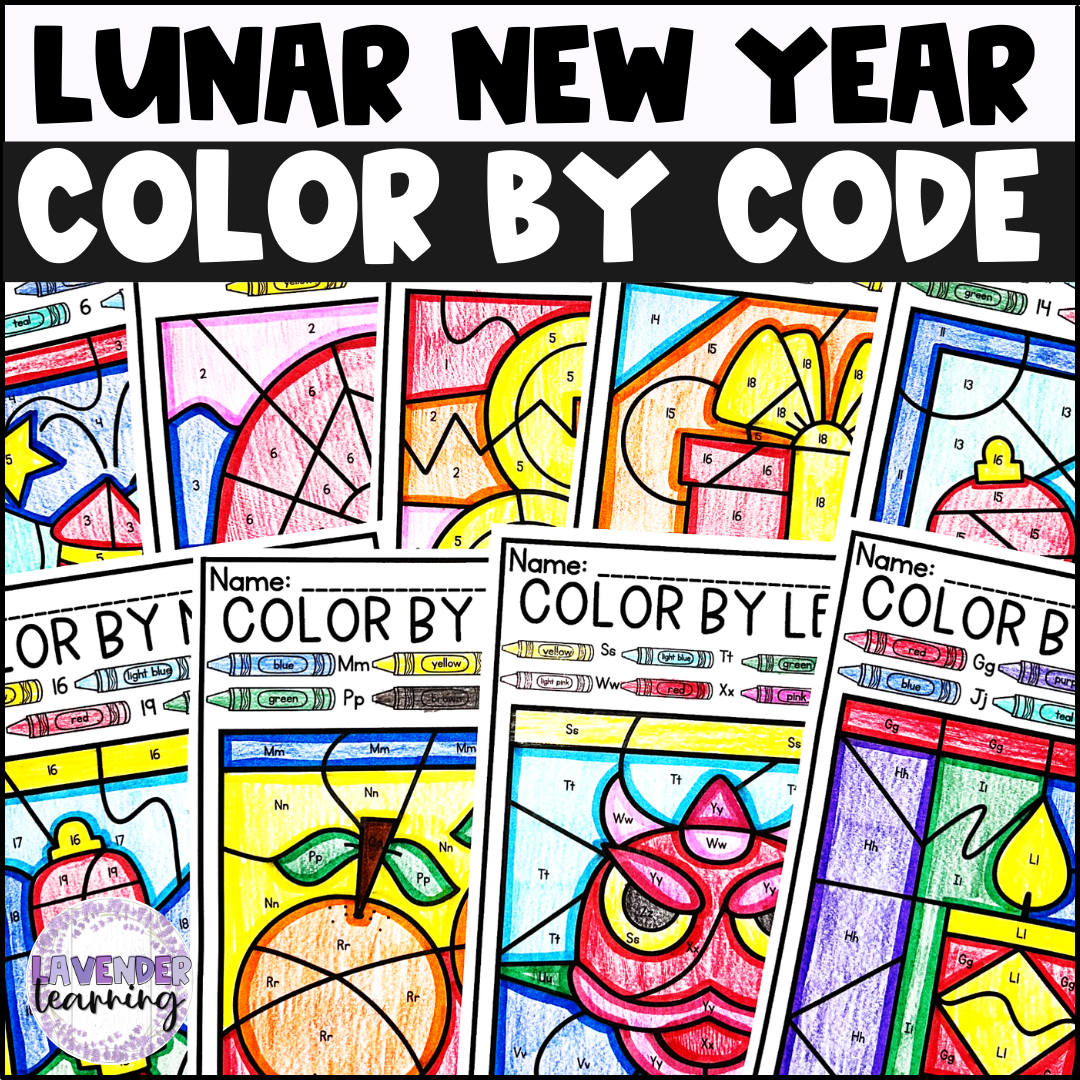 Lunar New Year Color by Codes - Lunar New Year Color by Number - Color by Letter