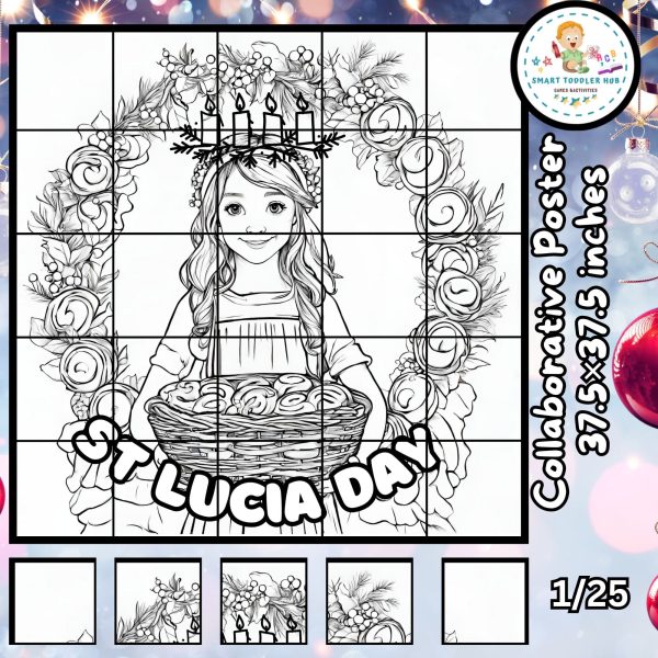 St Lucia Day Craft Collaborative Poster Coloring Bulletin Board ...