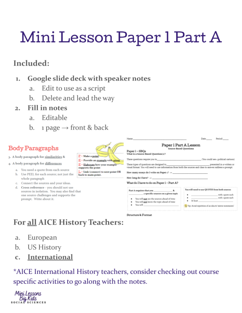 AICE History: Paper 1 Part A Mini Lesson - Made By Teachers