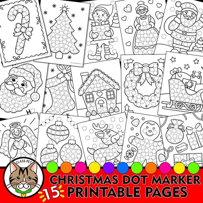 Christmas Dot Marker Printable, Christmas Do a Dot Activity, Holiday ...