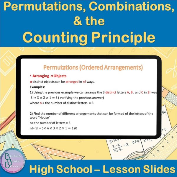 Permutation Sample Slide Permutations, Combinations, and Counting Principle | High School Math ...