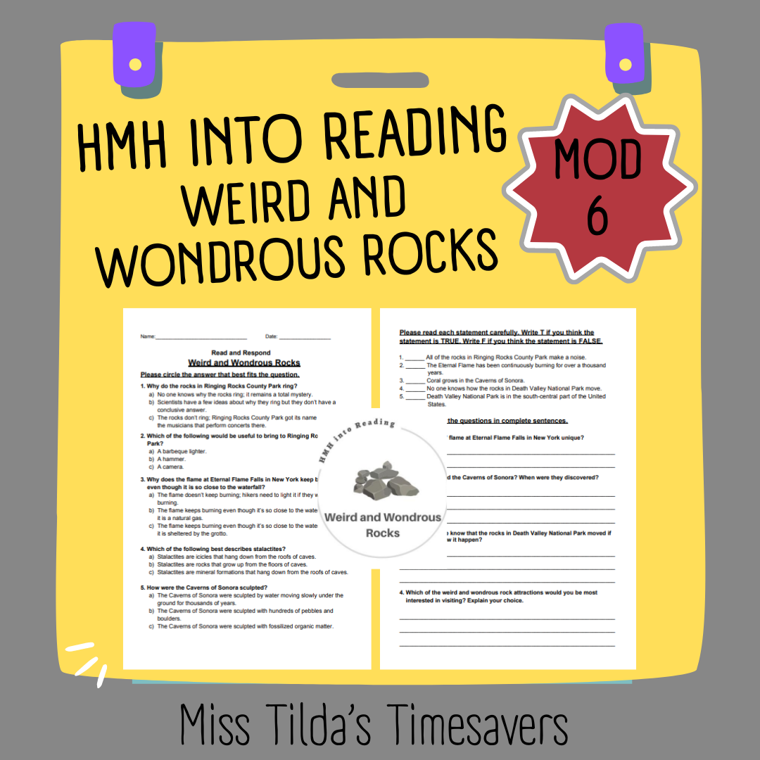 Weird and Wondrous Rocks - Grade 4 HMH into Reading (Module 6)
