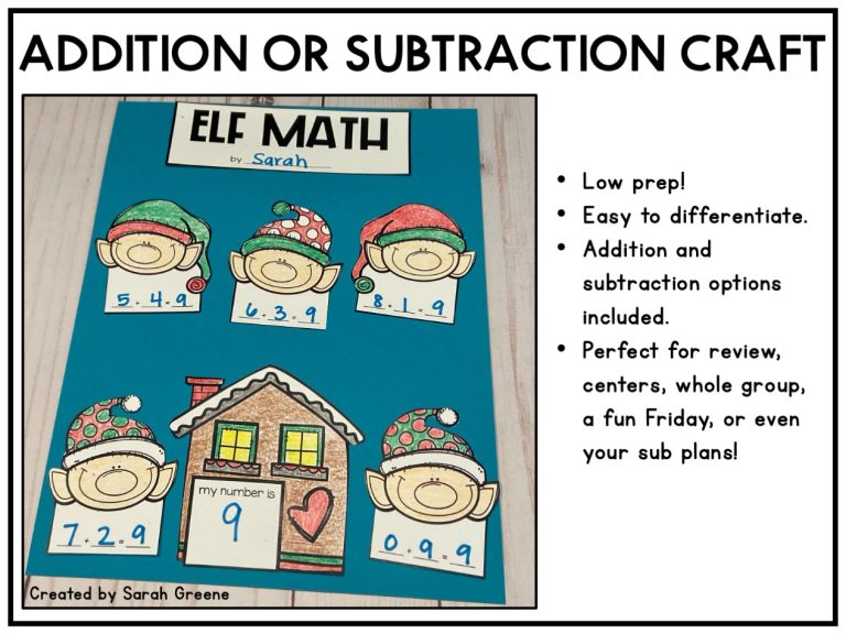 Christmas Addition or Subtraction Craft | Made By Teachers