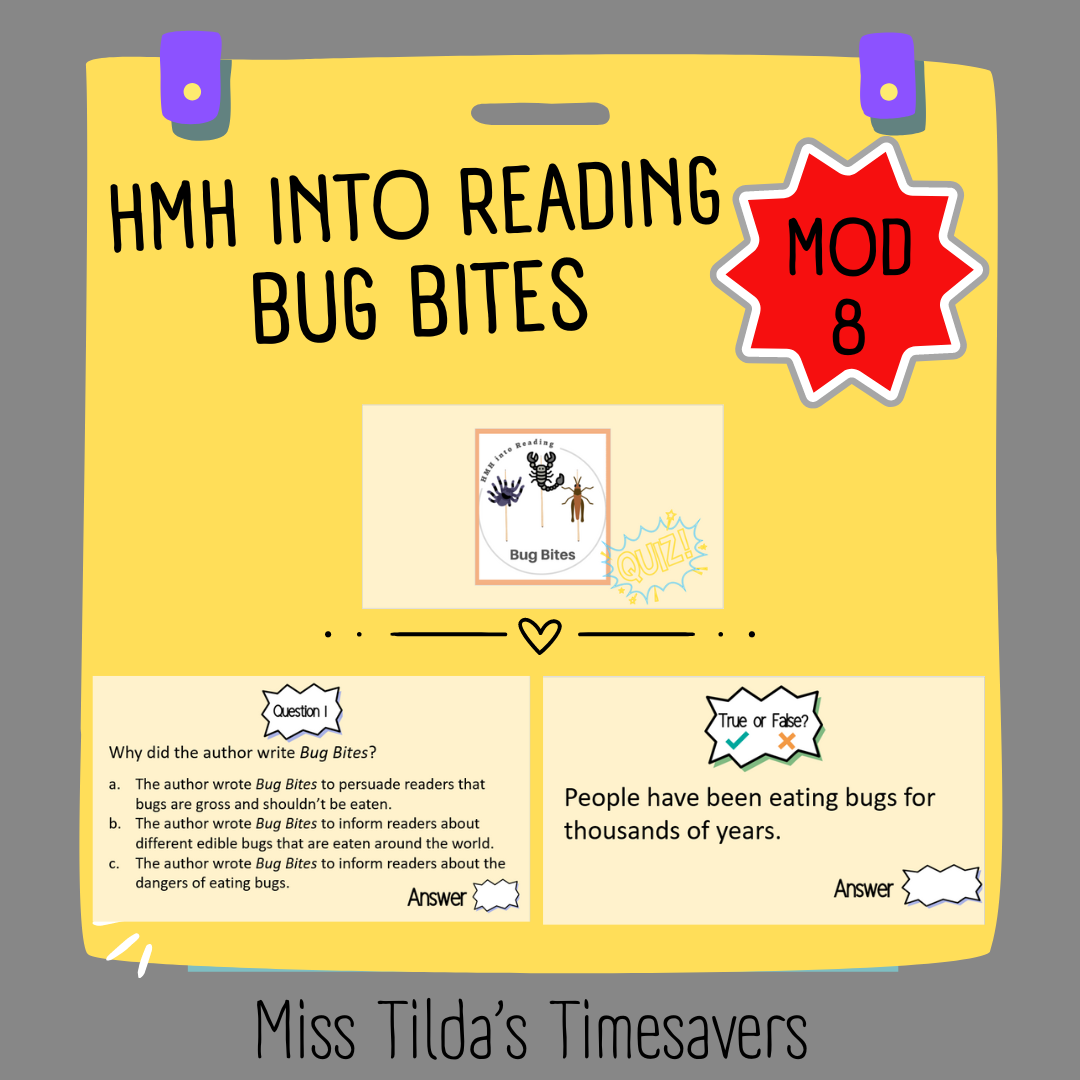 Bug Bites Quiz - Grade 4 HMH into Reading