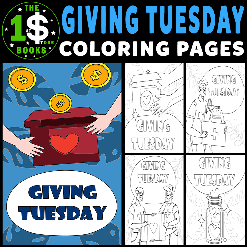 Giving Tuesday Coloring Pages | 28 November Holiday Coloring Sheets