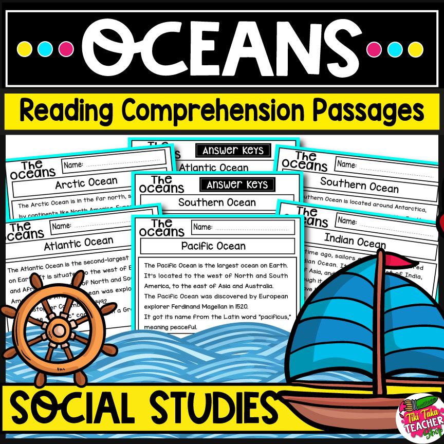 Oceans Social Studies Reading Comprehension Passages K-2 + Answers
