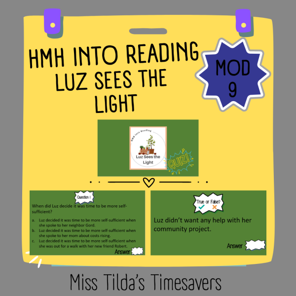 Luz Sees the Light Quiz - Grade 4 HMH into Reading - Made By Teachers