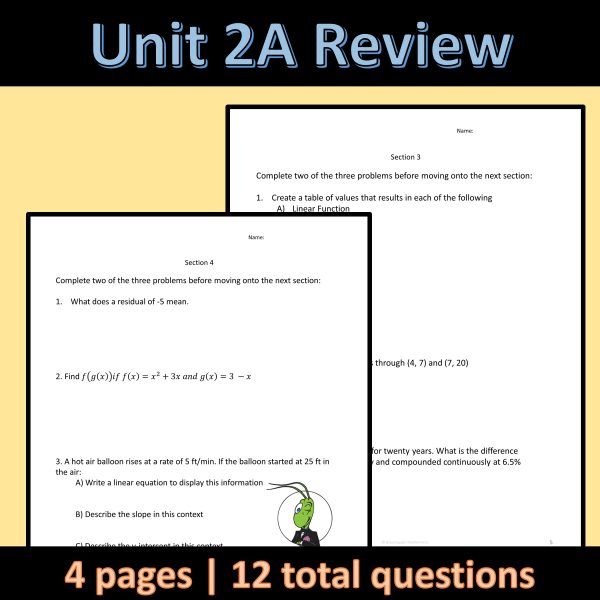 AP® Precalculus Unit 2A Review Activity Exponential Functions | Made By ...