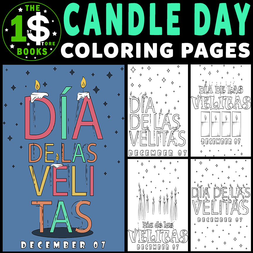 World Candle Day Coloring Pages | Día de las Velitas 7 décembre Coloring Sheets