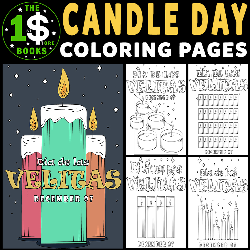 World Candle Day Coloring Pages | Día de las Velitas 7 décembre Coloring Sheets