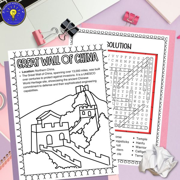 Ancient China Activities | Word Search - Great Wall of China Coloring ...