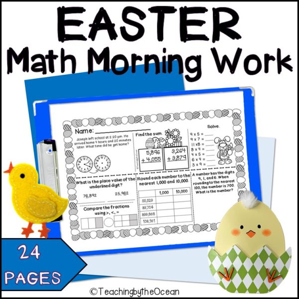 Easter 3rd Grade Math Morning Work / Third Grade Spiral Review | Made ...