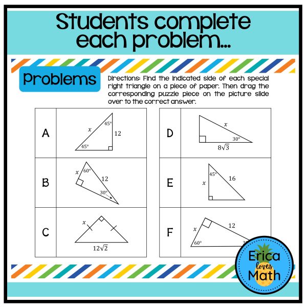 Special Right Triangles Digital Activity Picture Puzzle | Made By Teachers