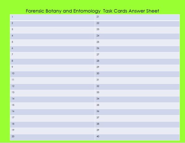 Forensic Science: Forensic Botany and Forensic Entomology Task Cards ...