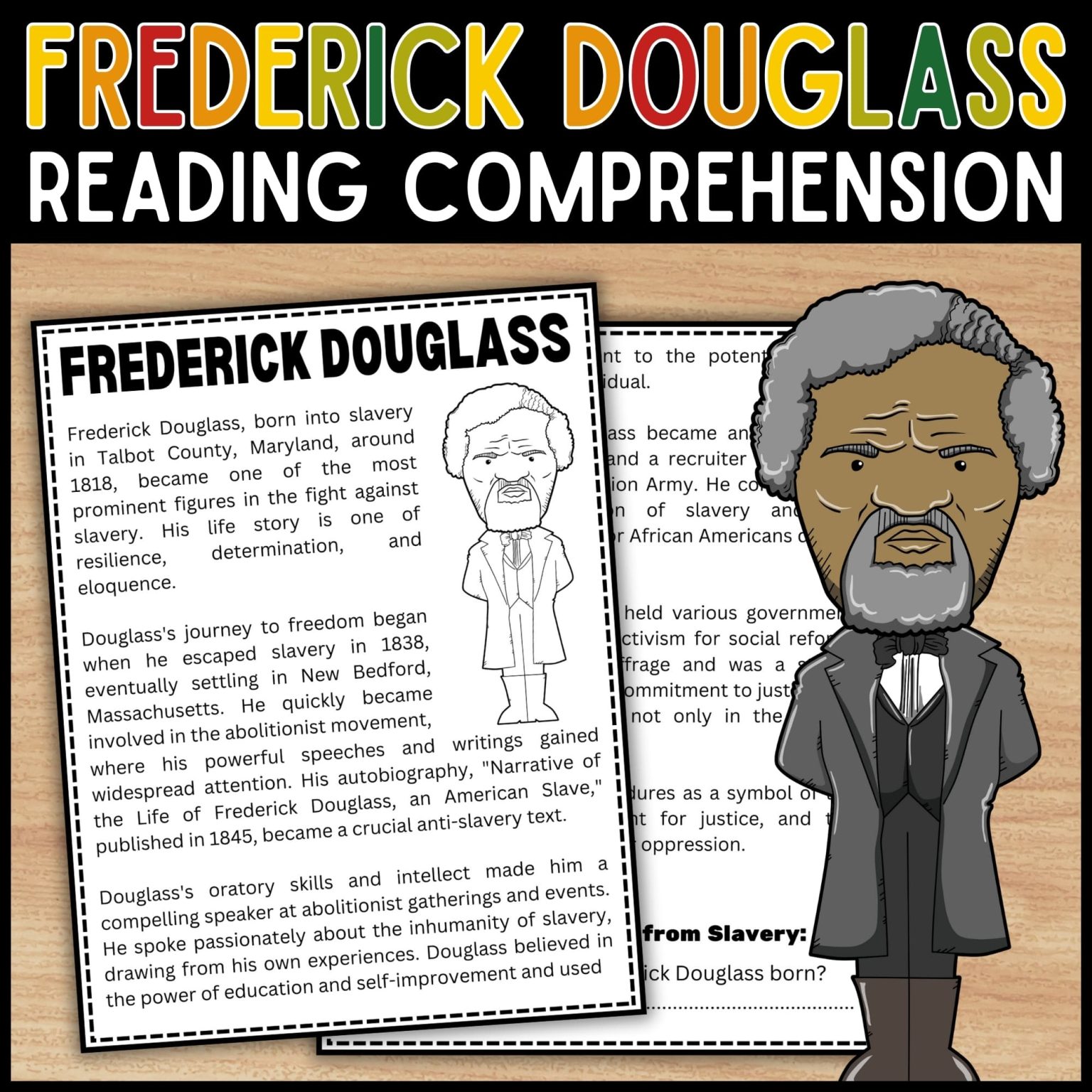 Black History Month Frederick Douglass Reading Comprehension Passage ...