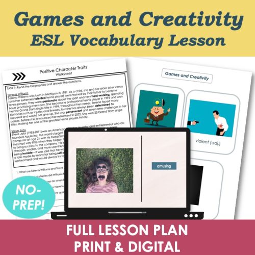 Games & Creativity (Adjectives) – Adult ESL B1 Intermediate Vocabulary ...