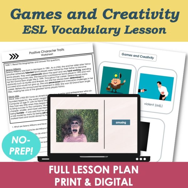 Games & Creativity (Adjectives) – Adult ESL B1 Intermediate Vocabulary ...
