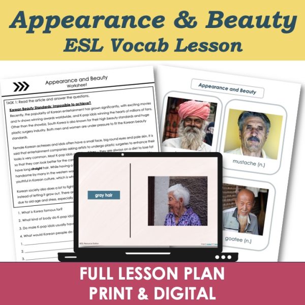 Physical Appearance - Adult ESL Intermediate Vocabulary Lesson ...