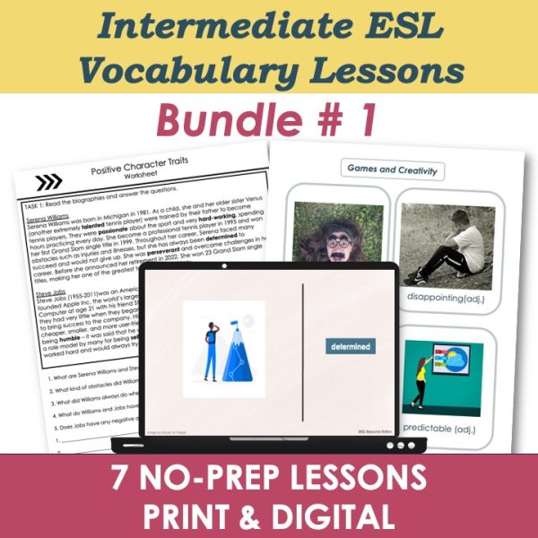 B1 Intermediate Vocabulary Lesson Plans, Activities, Worksheets Bundle ...