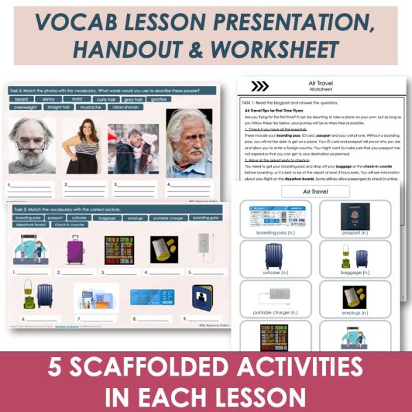 B1 Intermediate Vocabulary Lesson Plans, Activities, Worksheets Bundle ...