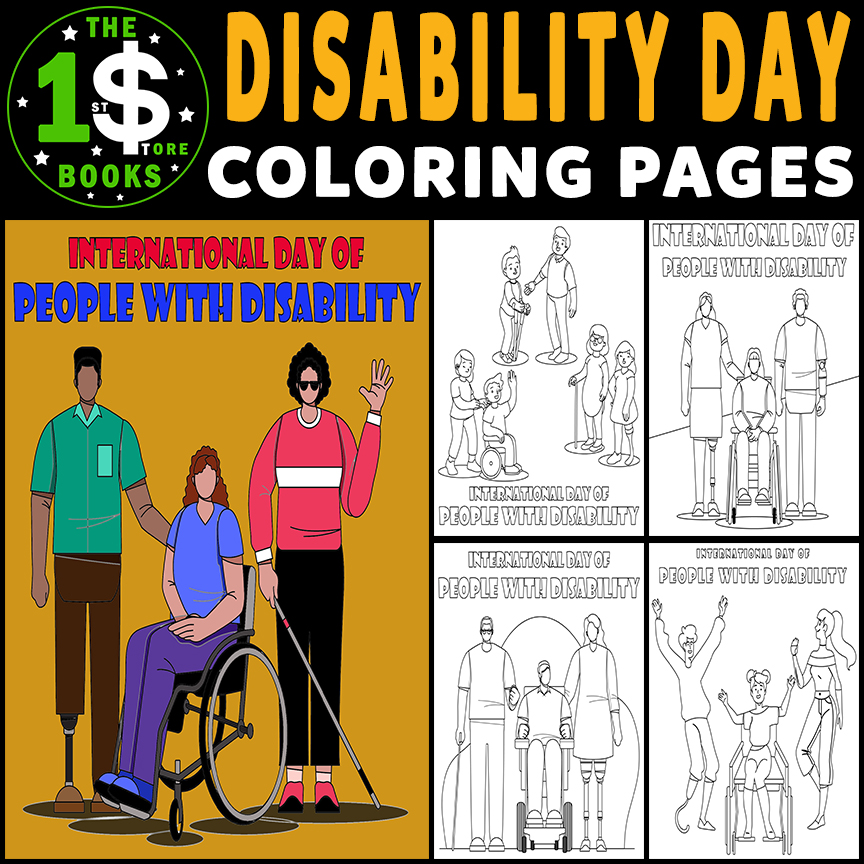 World Disability Day Coloring Pages | People With Disabilities Coloring Sheets