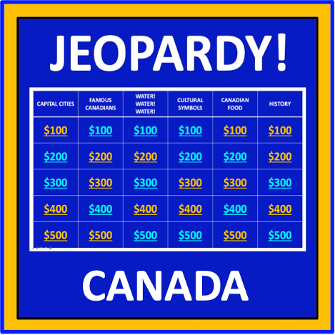 Canada Jeopardy - an interactive social studies game