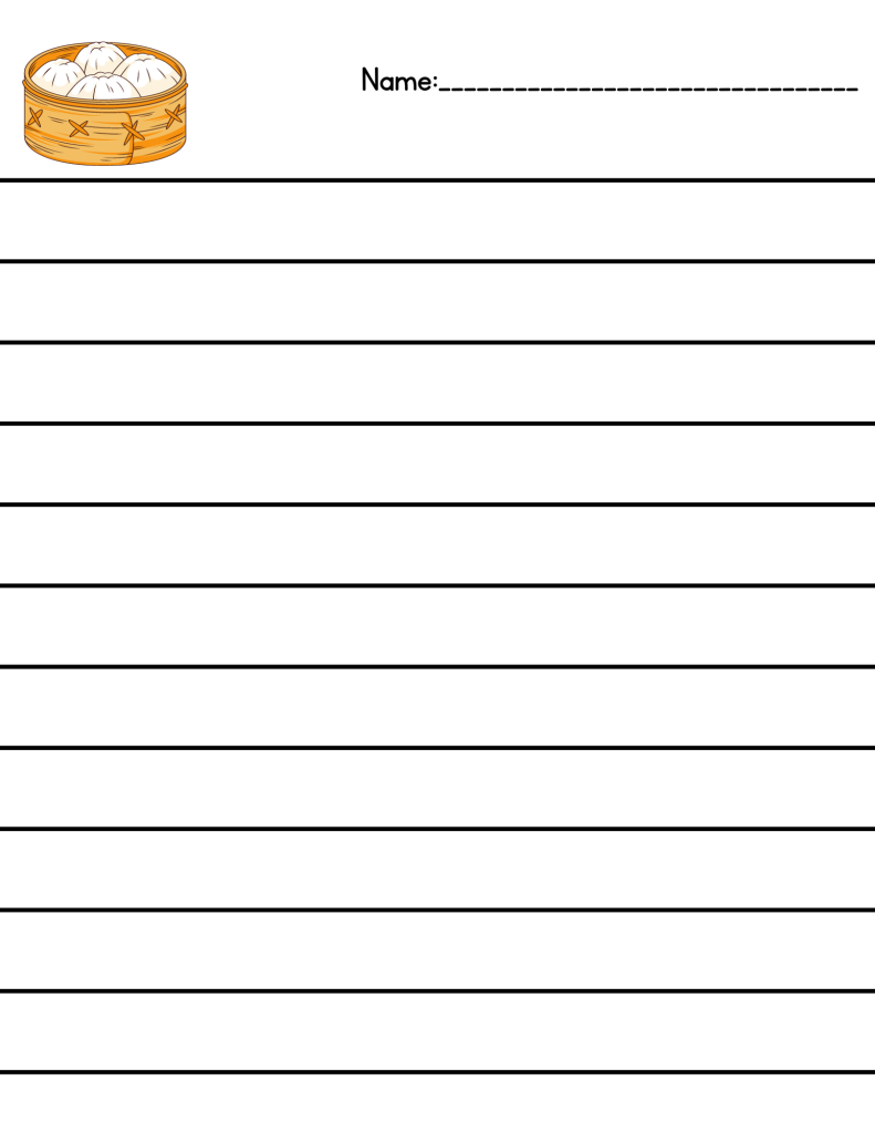 *Differentiated Writing Center* Leveled Lined Paper | Food Version ...