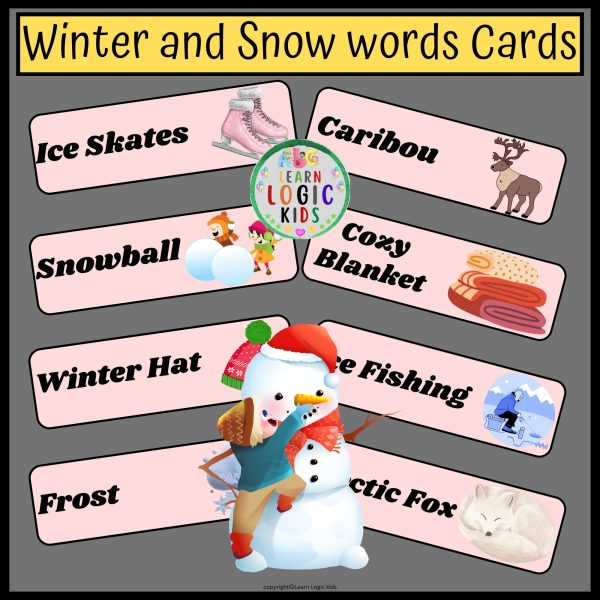 Winter and Snow words Cards | Winter Activities | Made By Teachers
