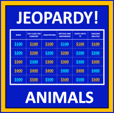 Animal Jeopardy - an interactive science game