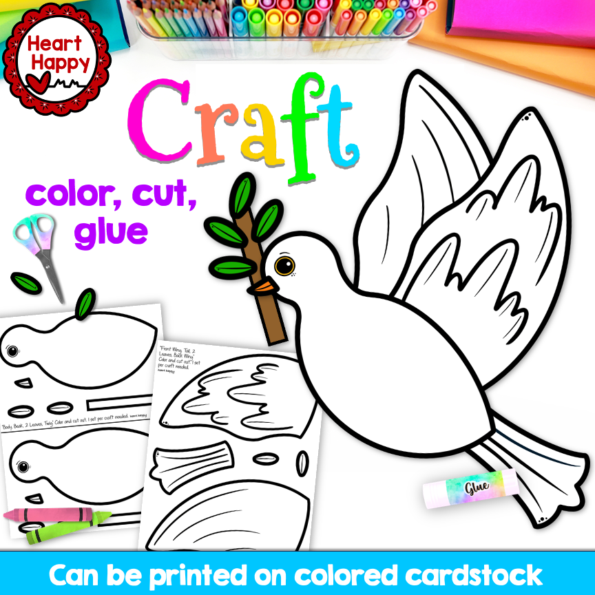 Dove Craft | Peace Activity | MLK Day | Wisconsin State Symbols | Sunday School