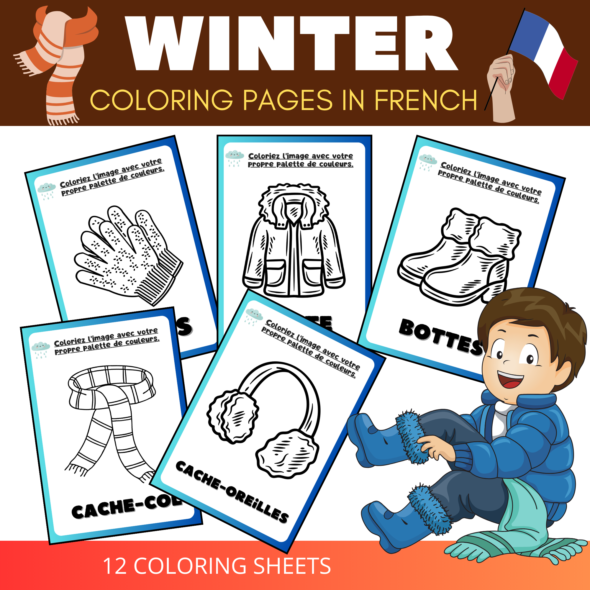 Embrace Winter's : Winter Clothes Coloring Pages to Warm Your Heart in FRENCH