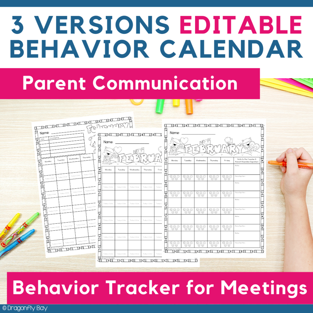 Color Cards Behavior Management with Editable Monthly Behavior Log ...